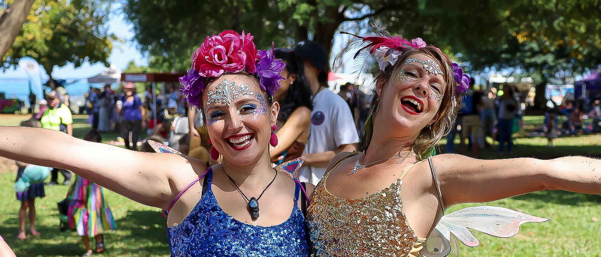 Two young ladies in fairies dresses