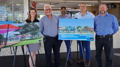 Lord Mayor Kon Vatskalis and CEO Simone Saunders at Casuarina Aquatic and Leisure Centre Launch