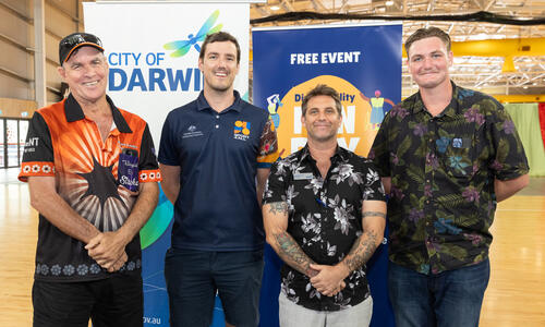 Header image: At the 2024 Lord Mayoral Awards ceremony, Councillor Sam Weston, left, Champion Award winner Richard Crookes, middle, and Rising Star Award winner Tristan Toll, right.
