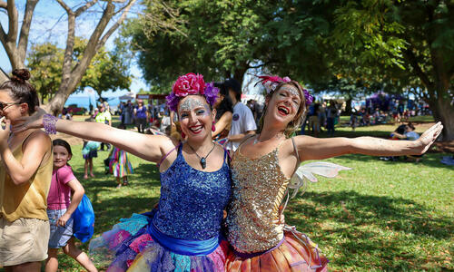 Two young ladies in fairy dresses