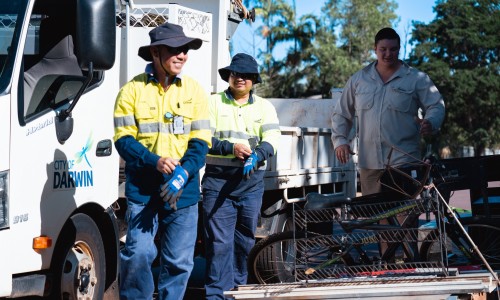 City of Darwin field staff clean up pre-cyclone