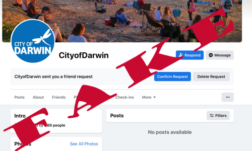 City of Darwin Fake Account