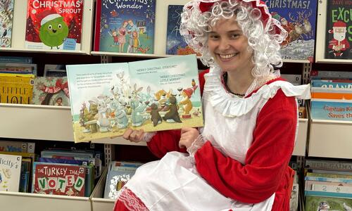Mrs Claus reading a story
