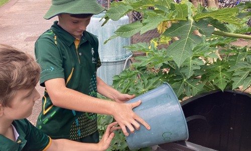 Kids recycling