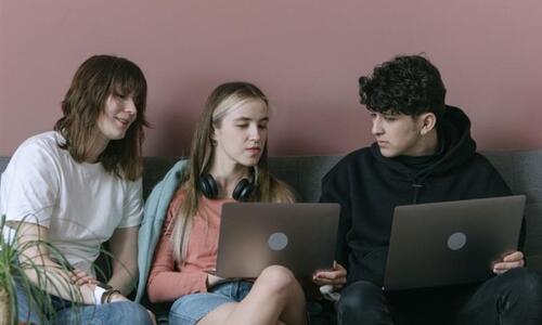Picture of Teens looking at Laptops