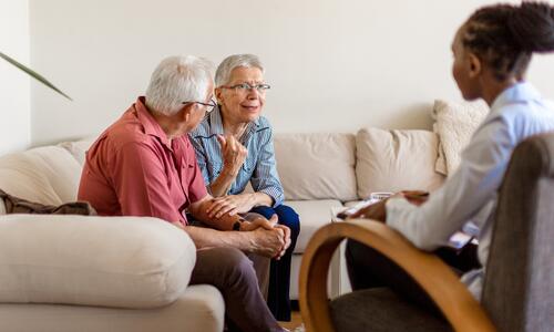 image aged people taking with a person
