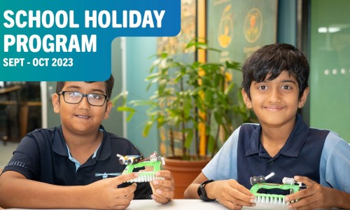 image two children with brushbot builds