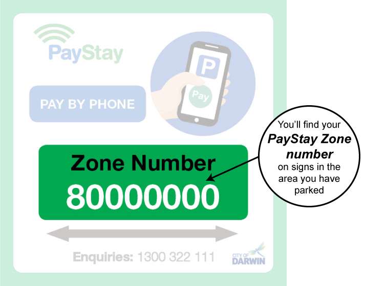paystay sign and zone number information