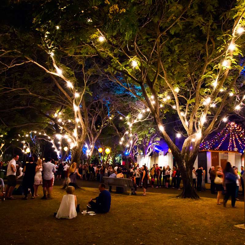 Darwin Festival Park Night shot with crowd